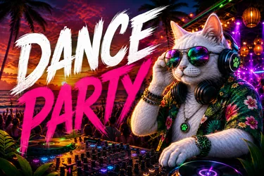 Dance Party DJ Cat mood channel artwork